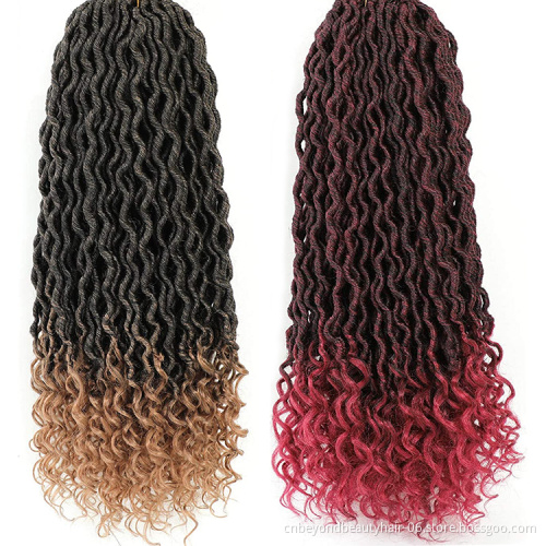 boho goddess locs crochet hair Cheap Crochet Braid Hair Synthetic Braids Faux Locs Curly Crotchet Hair Extensions Goddess Locs
